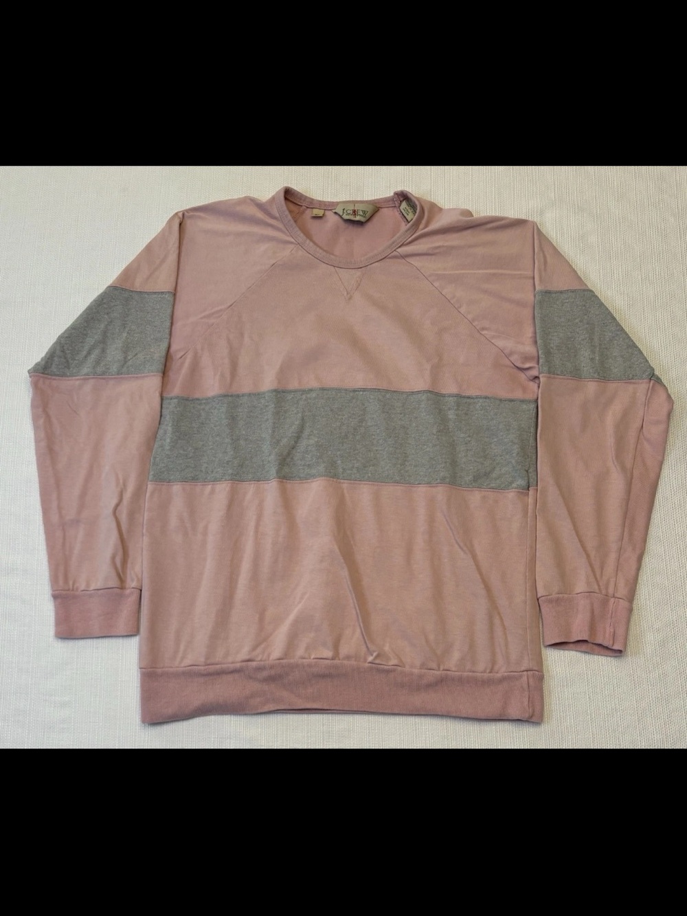 Vintage 90’s J.Crew Sweatshirt Women’s Medium Pink Gray Cotton Crewneck USA